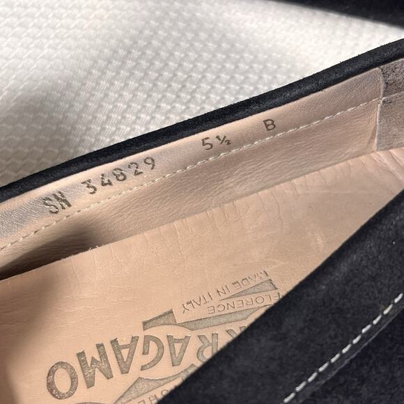 Salvatore‎ Ferragamo Woman’s Black Velvet Sarno Flat Loafer Black Size 5.5 - Picture 7 of 13